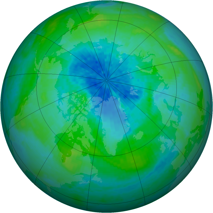 Arctic ozone map for 12 September 2004